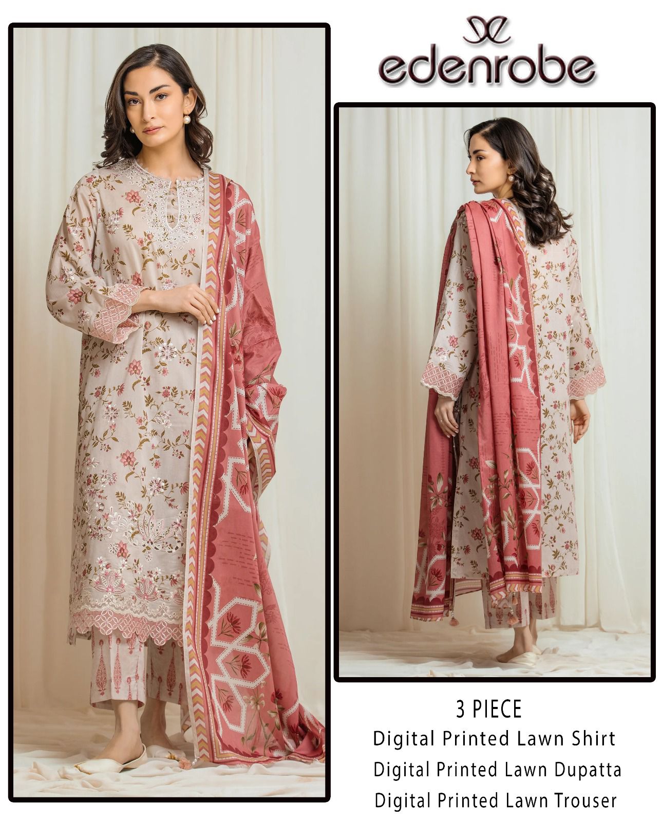 Digital Printed Lawn Shirt & Trouser With Digital Printed Lawn Dupatta 1 Digital Printed Lawn Shirt & Trouser With Digital Printed Lawn Dupatta