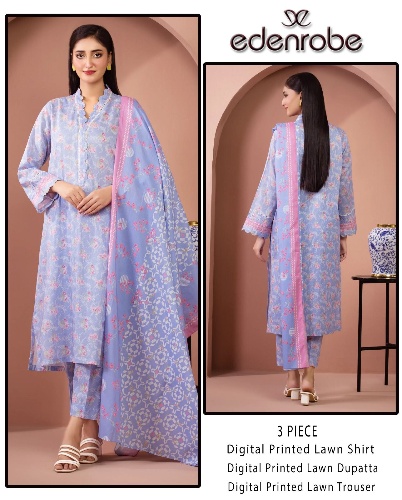 Digital Printed Lawn Shirt & Trouser With Digital Printed Lawn Dupatta 9 Digital Printed Lawn Shirt & Trouser With Digital Printed Lawn Dupatta - Image 9