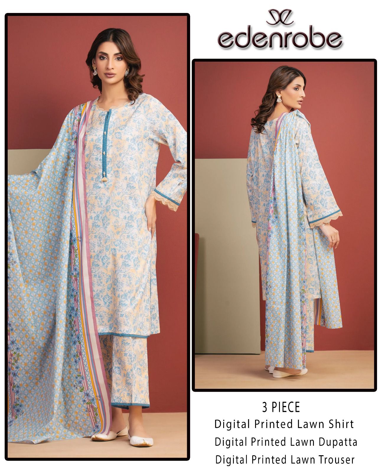 Digital Printed Lawn Shirt & Trouser With Digital Printed Lawn Dupatta 15 Digital Printed Lawn Shirt & Trouser With Digital Printed Lawn Dupatta - Image 15
